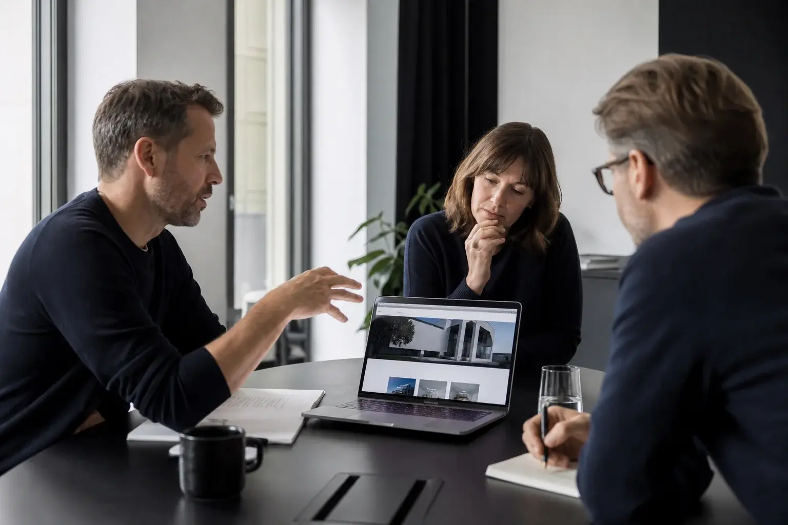 Client team and studio reviewing a website project directly